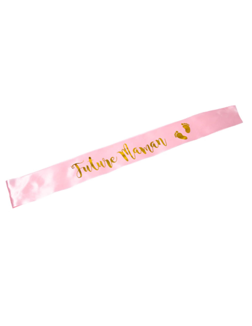 Écharpe en satin future maman pour babyshower rose et dorure