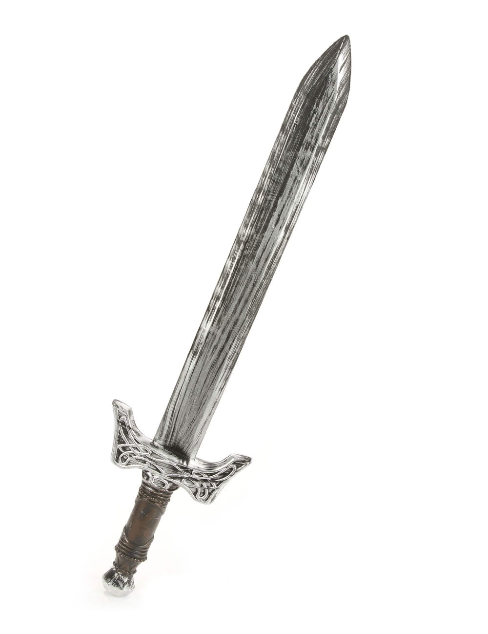 Espada de caballero de plástico plateada y marrón