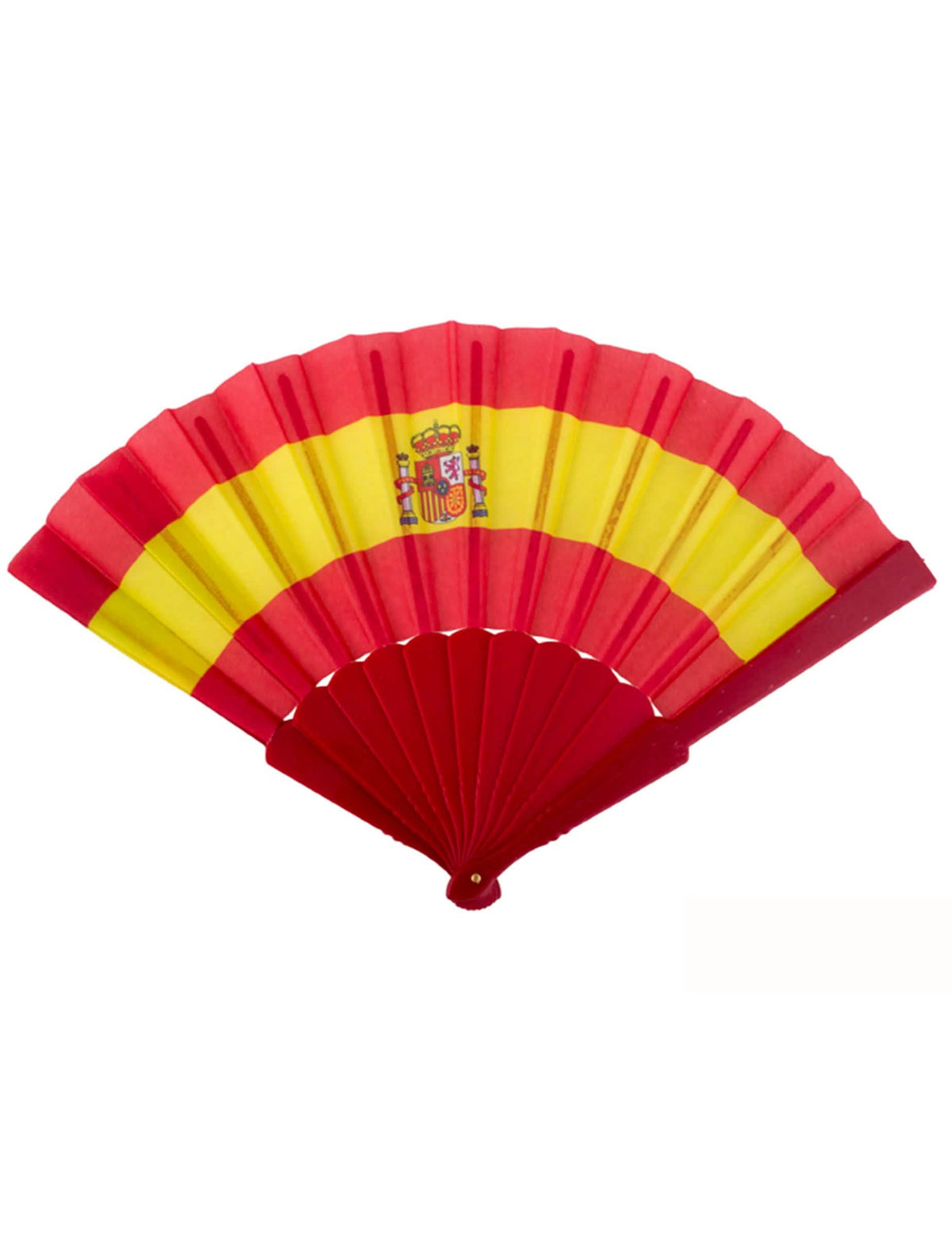 Abanico aficionados españa para adulto rojo y amarillo con escudo