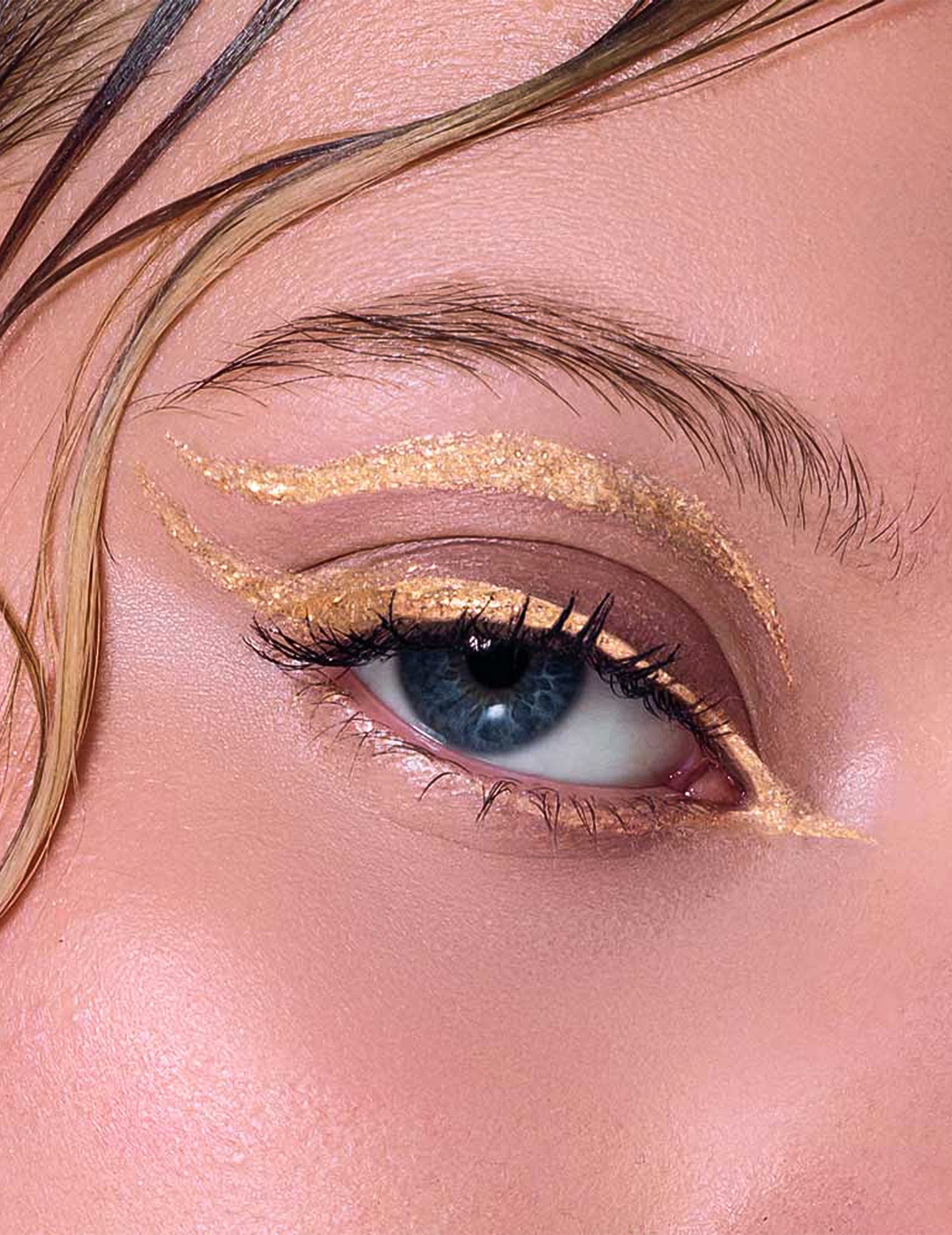 Eyeliner con purpurina oro metálico Si si la paillette™