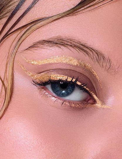 Eyeliner con purpurina oro metálico Si si la paillette™