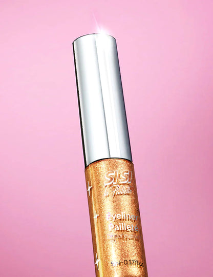 Eyeliner con purpurina oro metálico Si si la paillette™