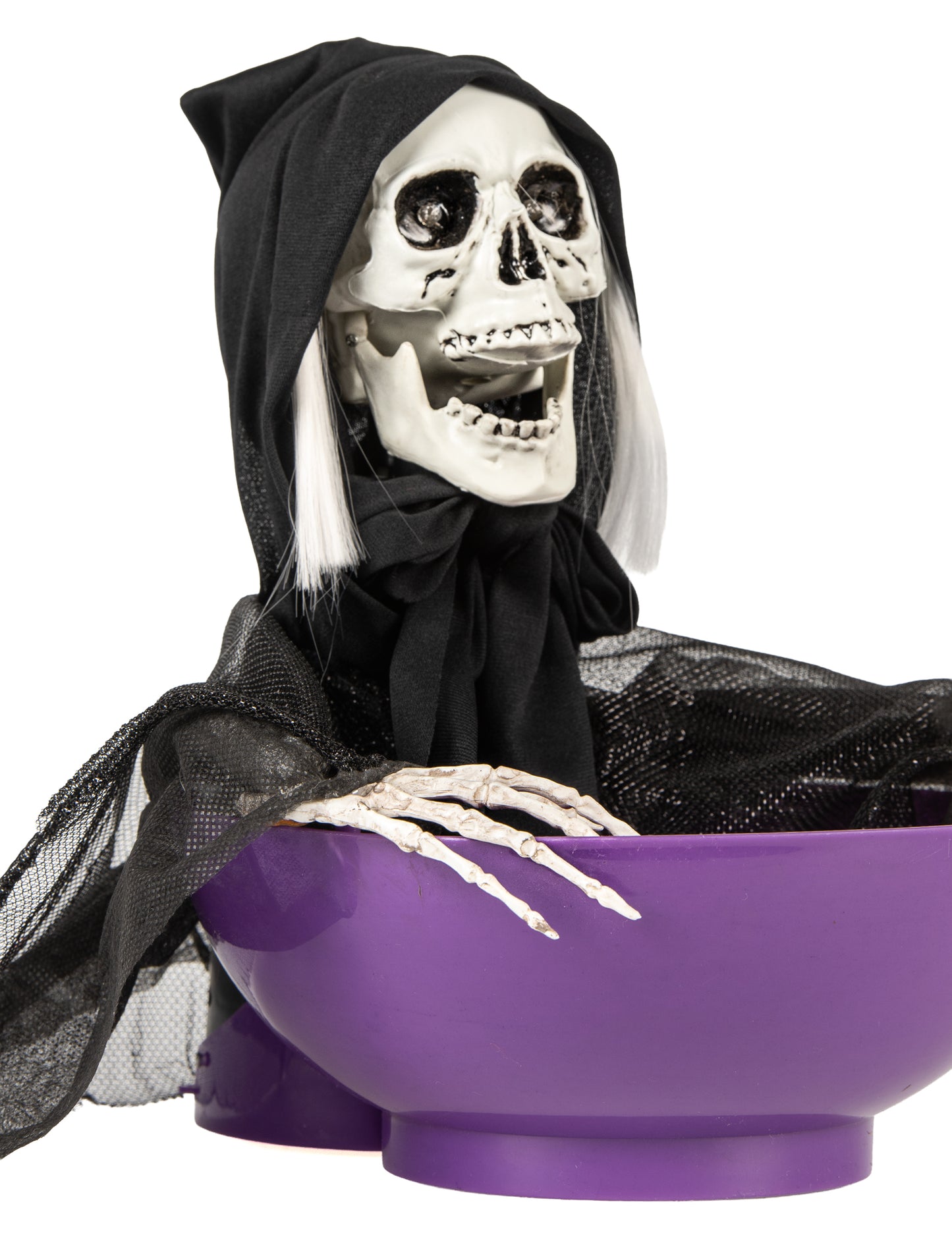 Vue de profil du Faucheur macabre avec bol lumineux