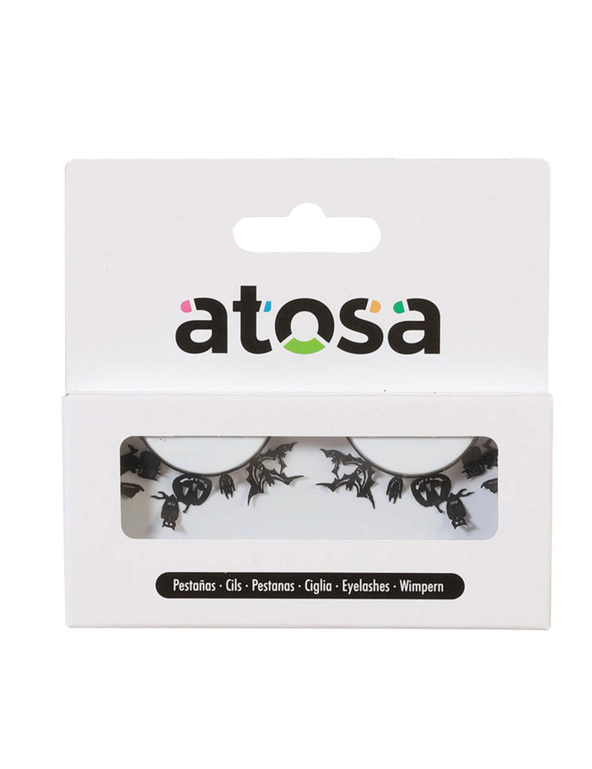 Faux cils fantaisie Halloween pour adulte noirs avec motifs chauves-souris et citrouilles