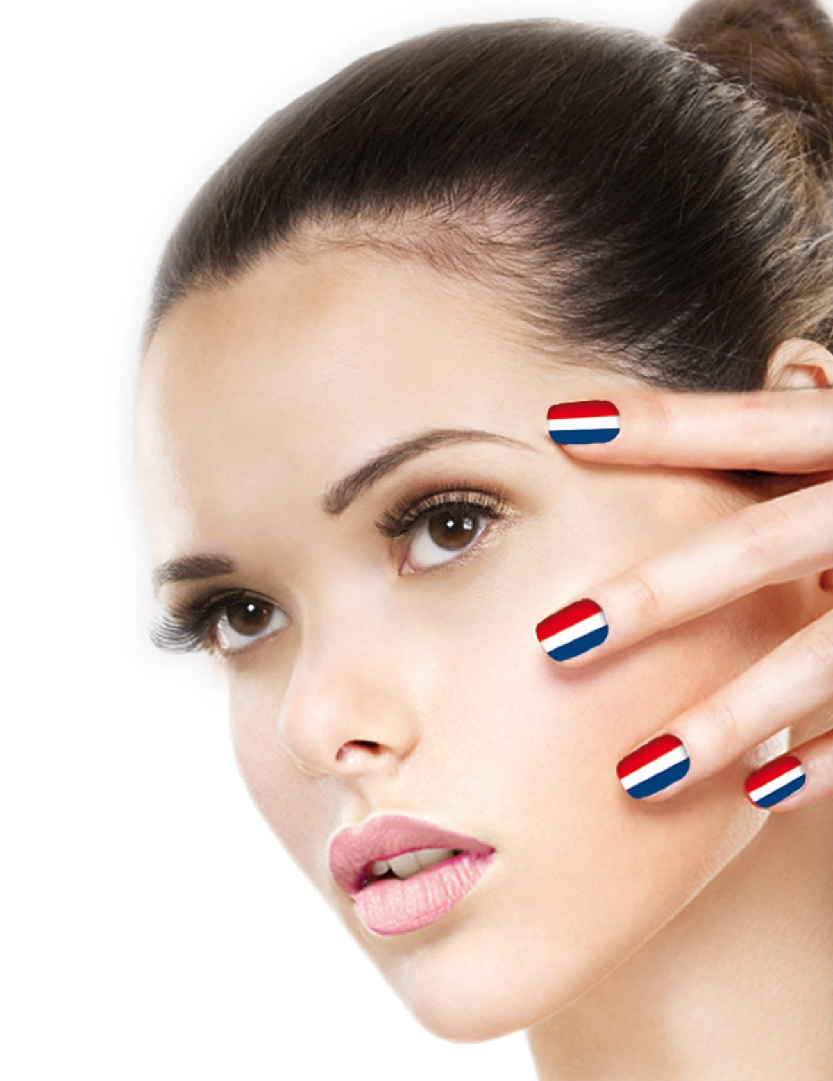 Faux ongles aficionados francia para mujer azul blanco rojo