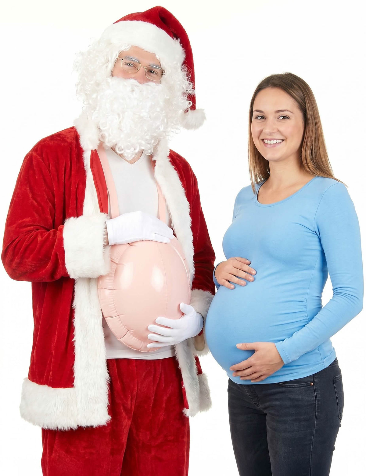 Barriga inflable mujer embarazada Papá Noel chepa