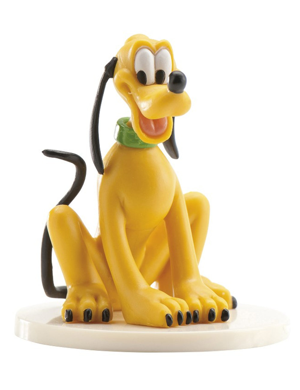 Figurita de Pluto amarilla con collar verde