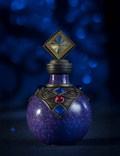 Botella de poción morada 16,5 cm de resina