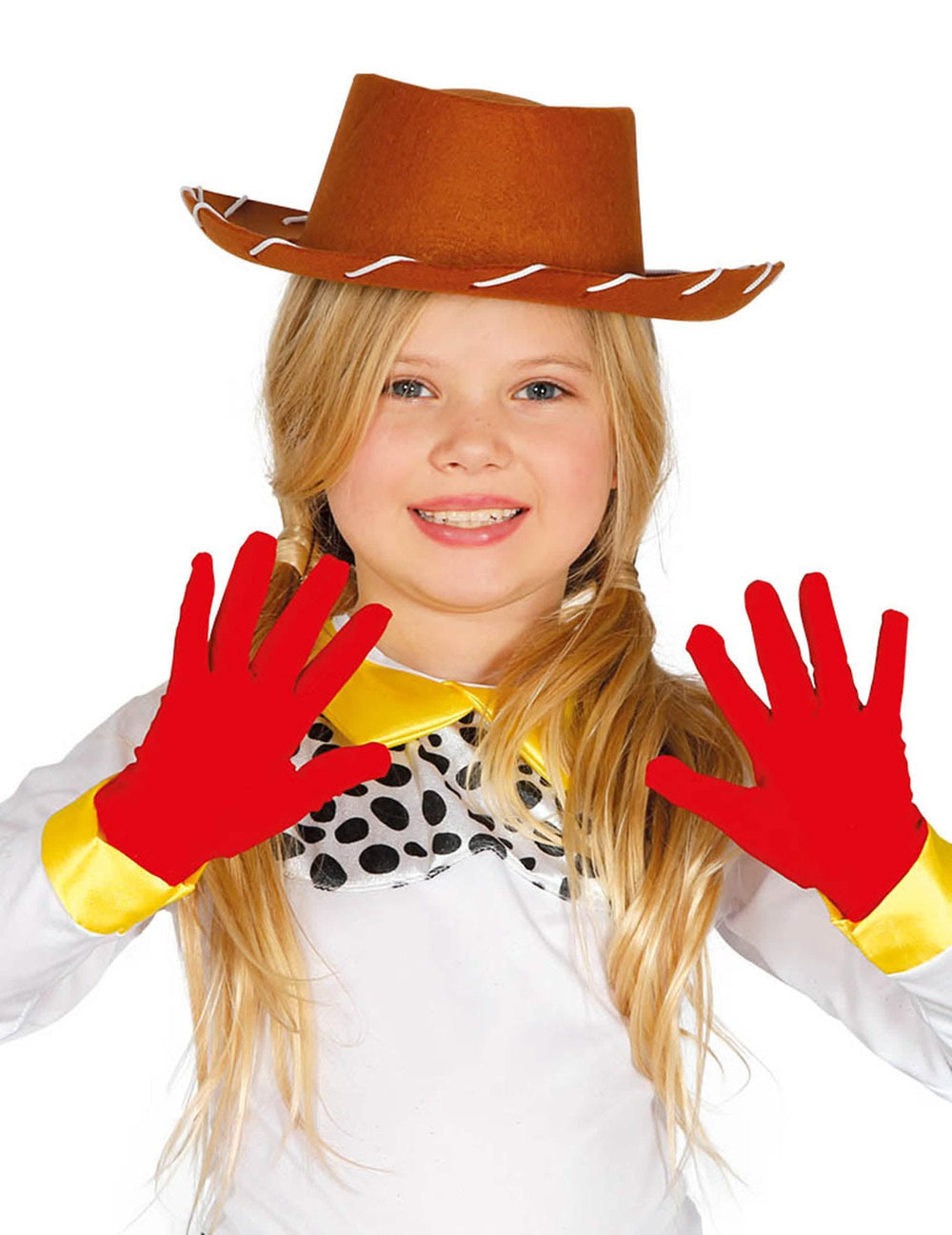 guantes cortos rojos para niño