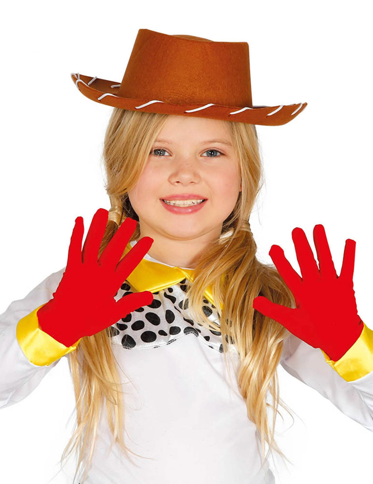 guantes cortos rojos para niño
