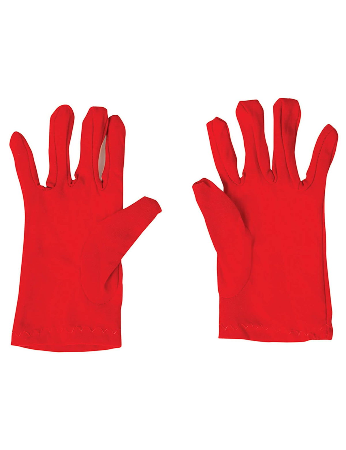 Vista plana de los guantes cortos rojos