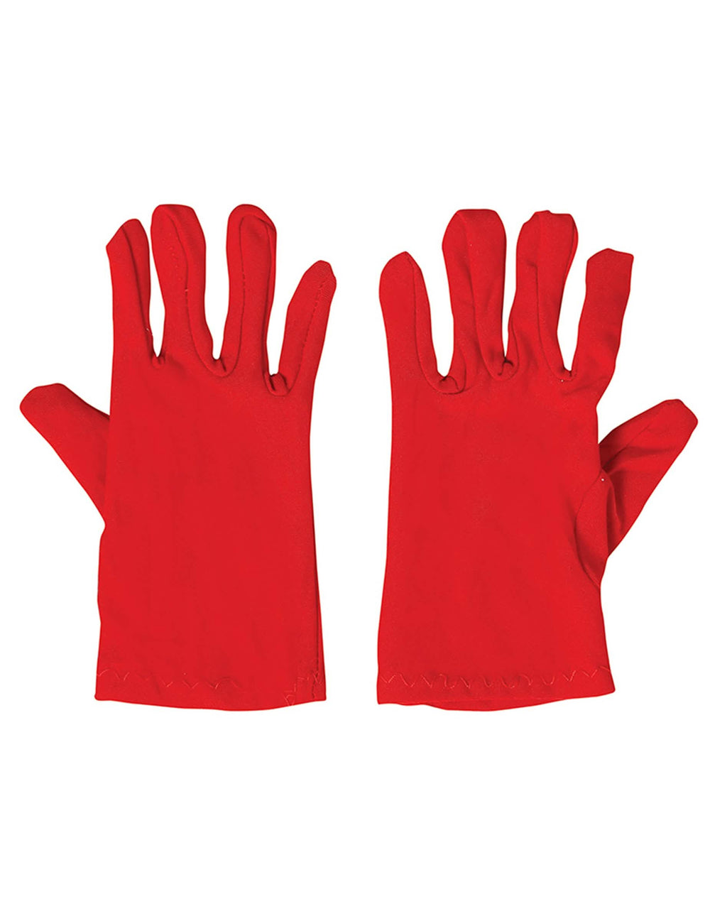 Vista de frente de los guantes cortos rojos para niño
