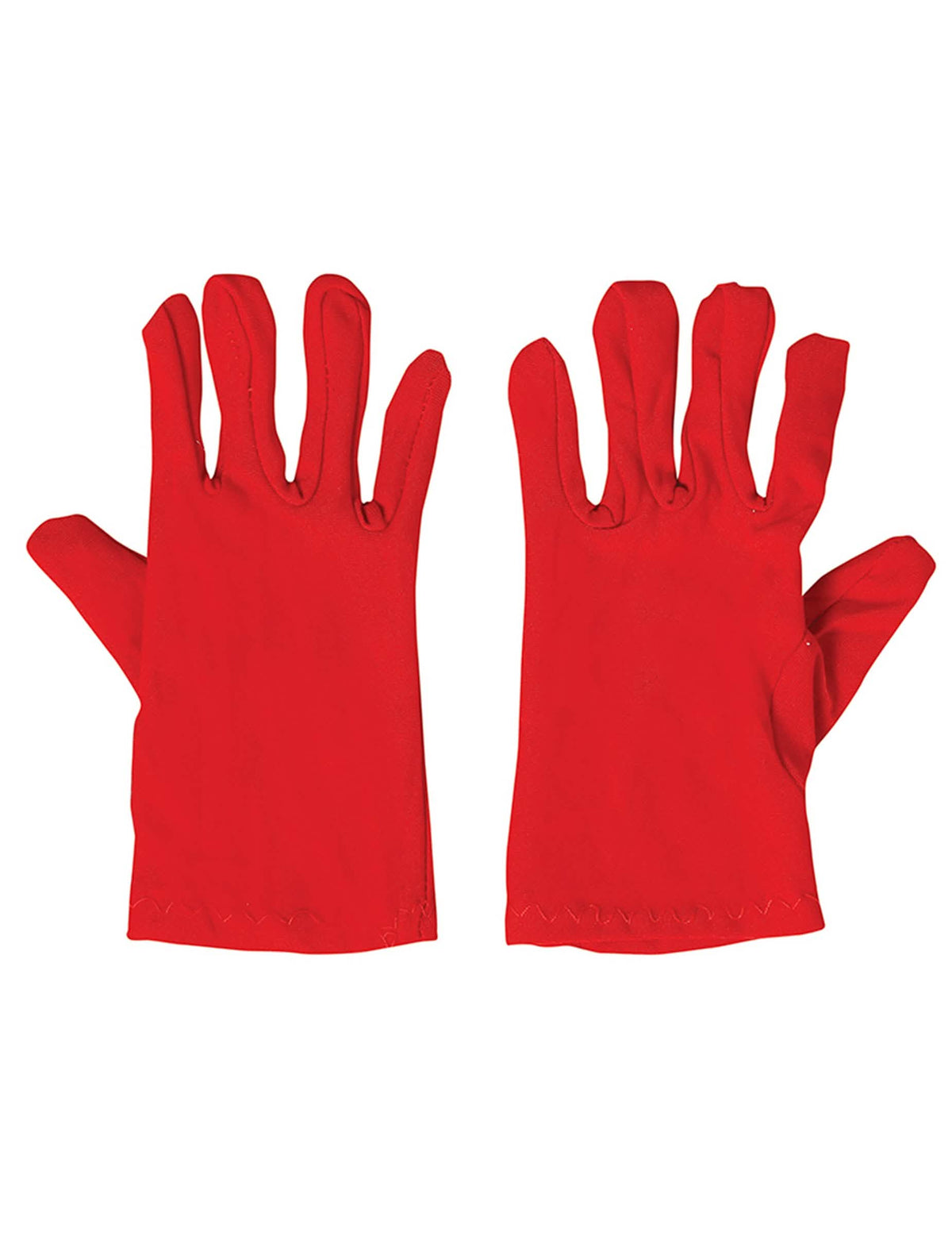 Vista de frente de los guantes cortos rojos para niño