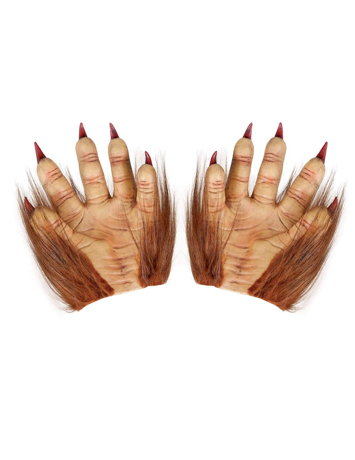 Vue des paumes des gants de loup-garou pour adulte