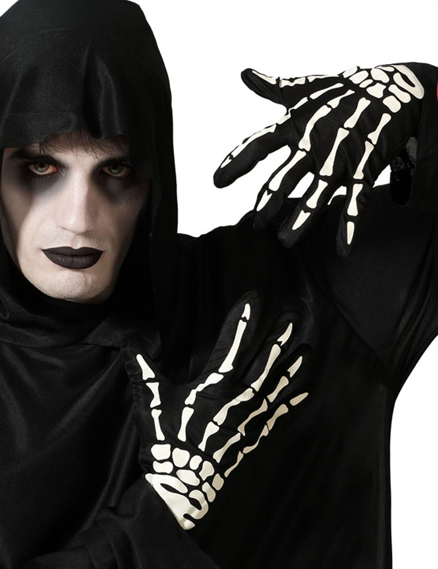 Gants larges squelette pour adulte noir et blanc