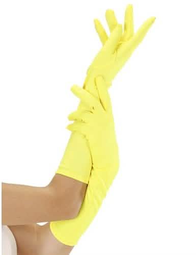 guantes largos fosforito para adulto amarillo fosforito