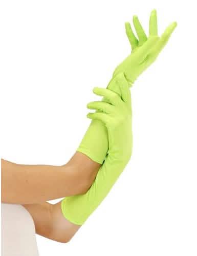 guantes largos fosforito para adulto verde fosforito