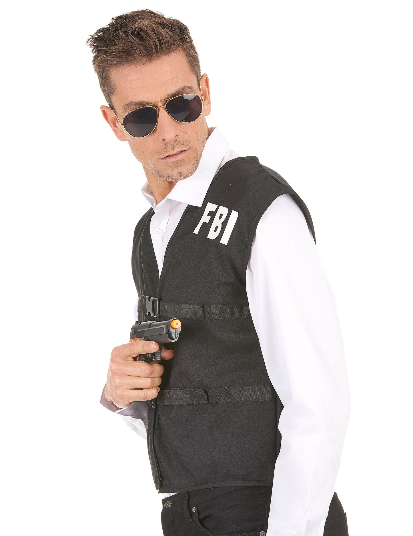 Vue de profil du gilet FBI