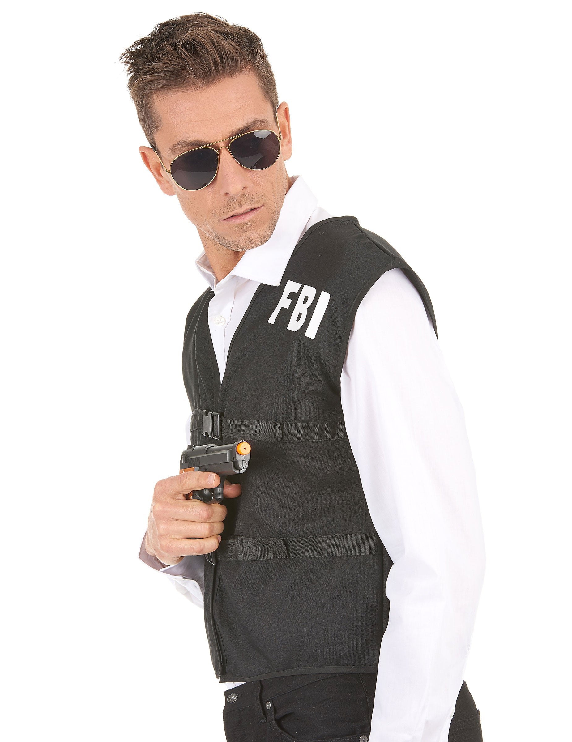 Vue de profil du gilet FBI