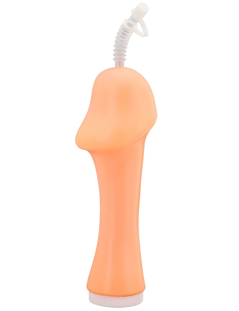 Vaso con pene para adulto color piel con pajita flexible