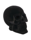Cráneo decorativo grande de resina efecto terciopelo negro 13 x 19 x 16,5 cm