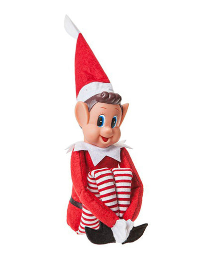 Duende bromista niño para niño rojo y blanco con piernas a rayas