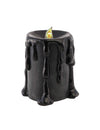 Vela decorativa grande de resina negra con LED 10 x 8,5 x 12 cm