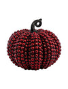 Grande calabaza decorativa de resina con perlas rojo sangre 24 x 22 x 21 cm