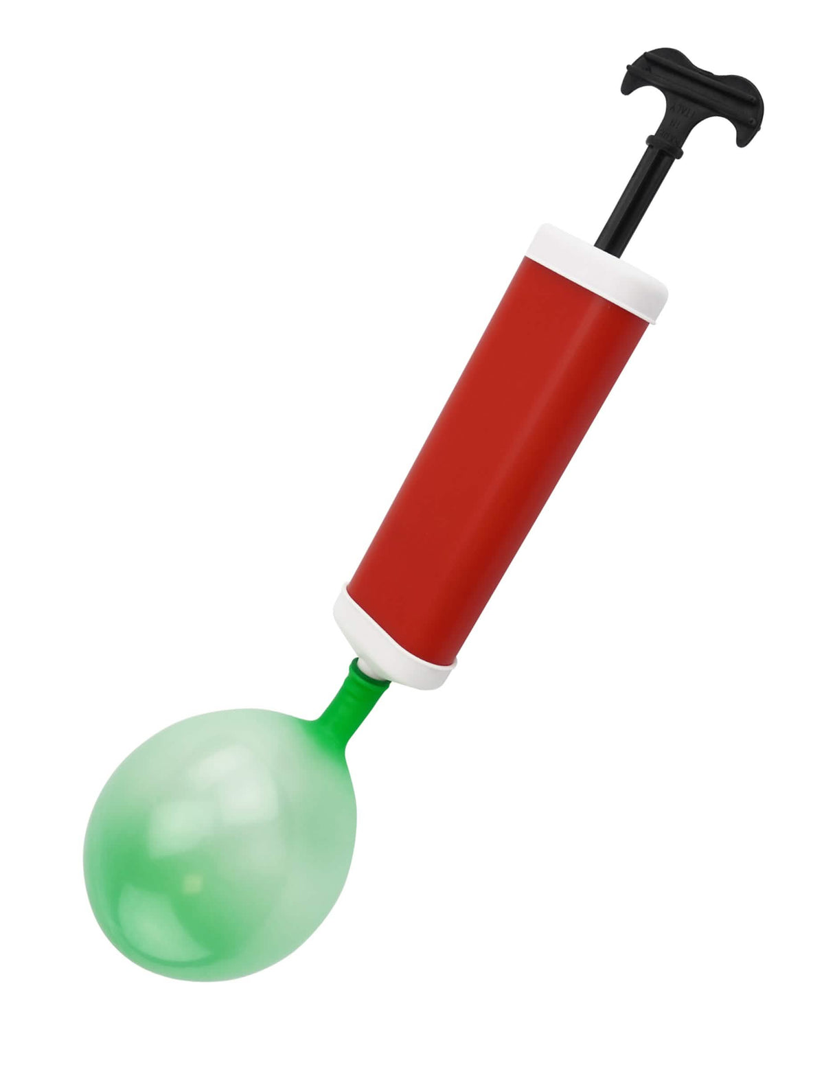 Demostración del inflado de un globo con la bomba para globos de fiesta