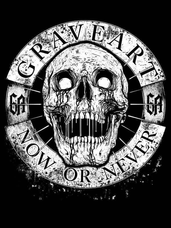 Detalle del estampado gráfico de camisetas de calavera