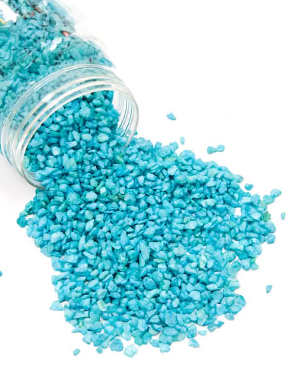Gravillons pour décoration de fête turquoise