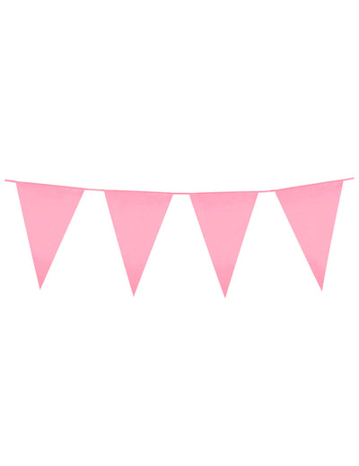 Guirlande à fanions pour fête rose de 10m