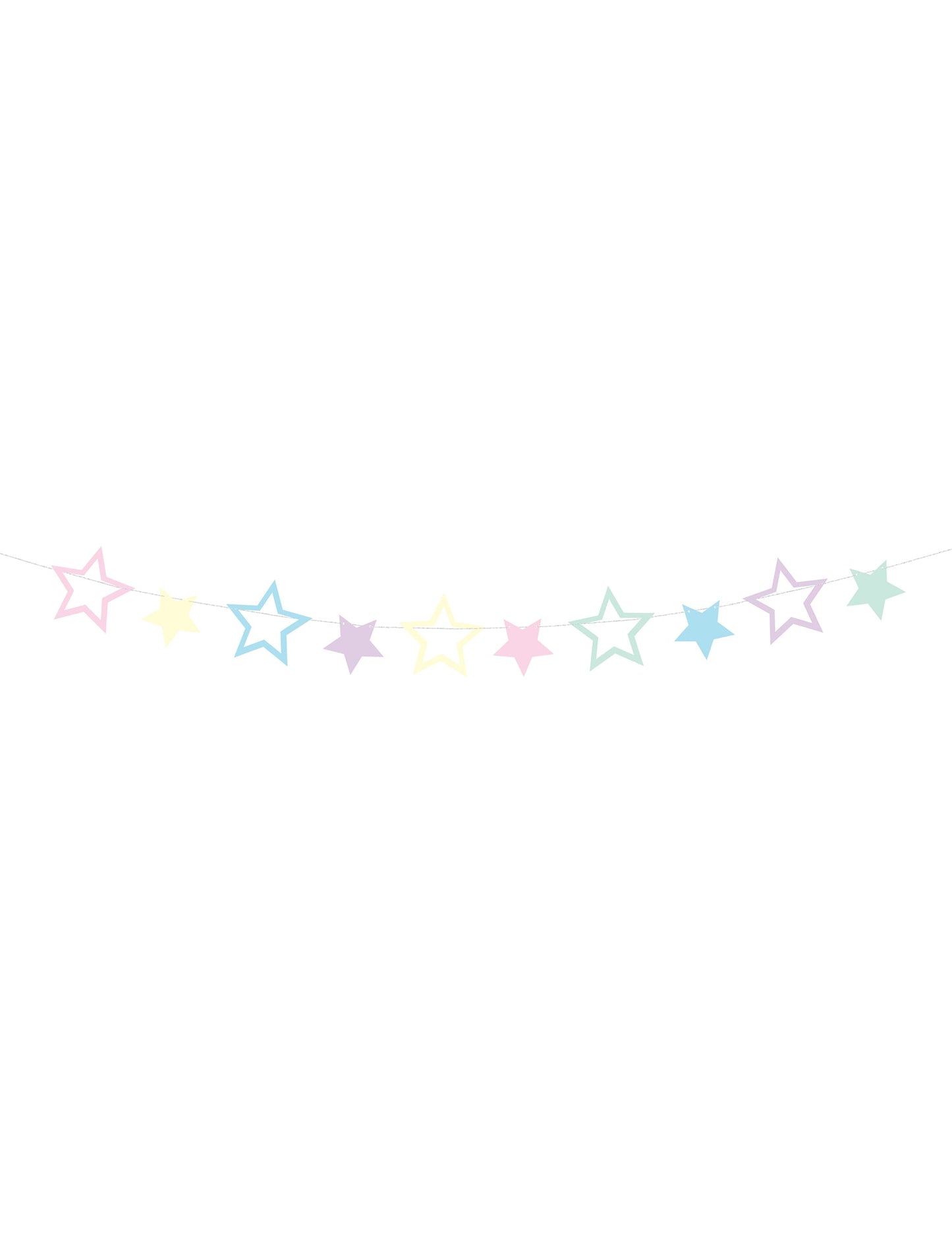Guirlande à faire soi-même 10 étoiles pour décoration d'anniversaire multicolore pastel