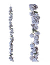 Guirlande de pommes de pin givrées sapin polaire blanc et enneigé
