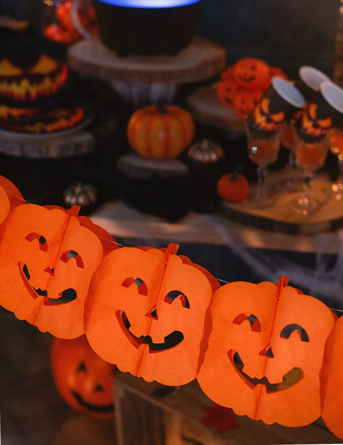 Perspective de la guirlande citrouilles Halloween