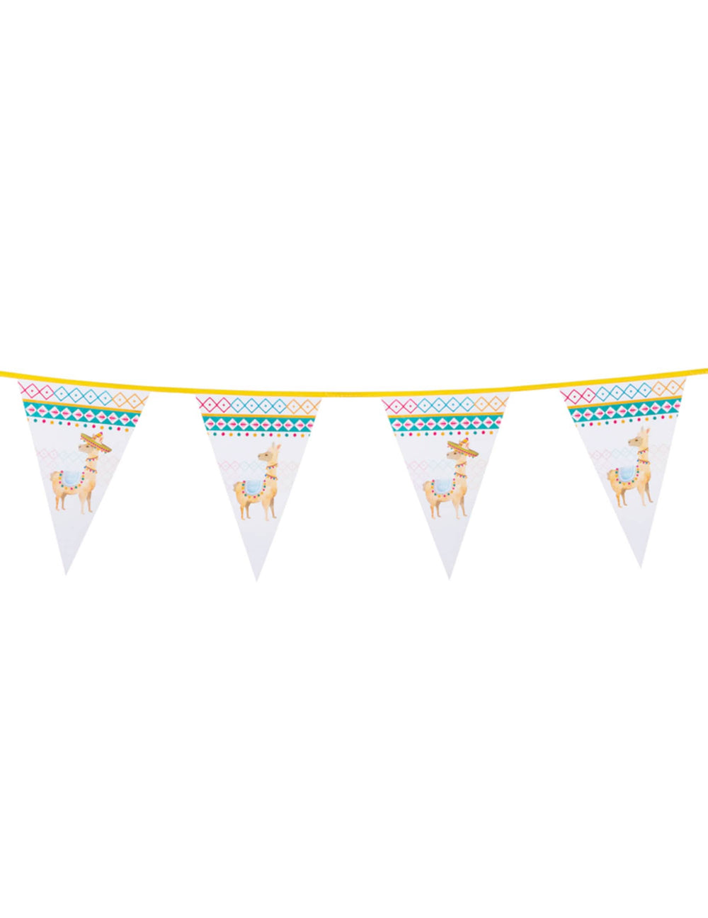 Guirlande de fanions en plastique lama pour fête blanche