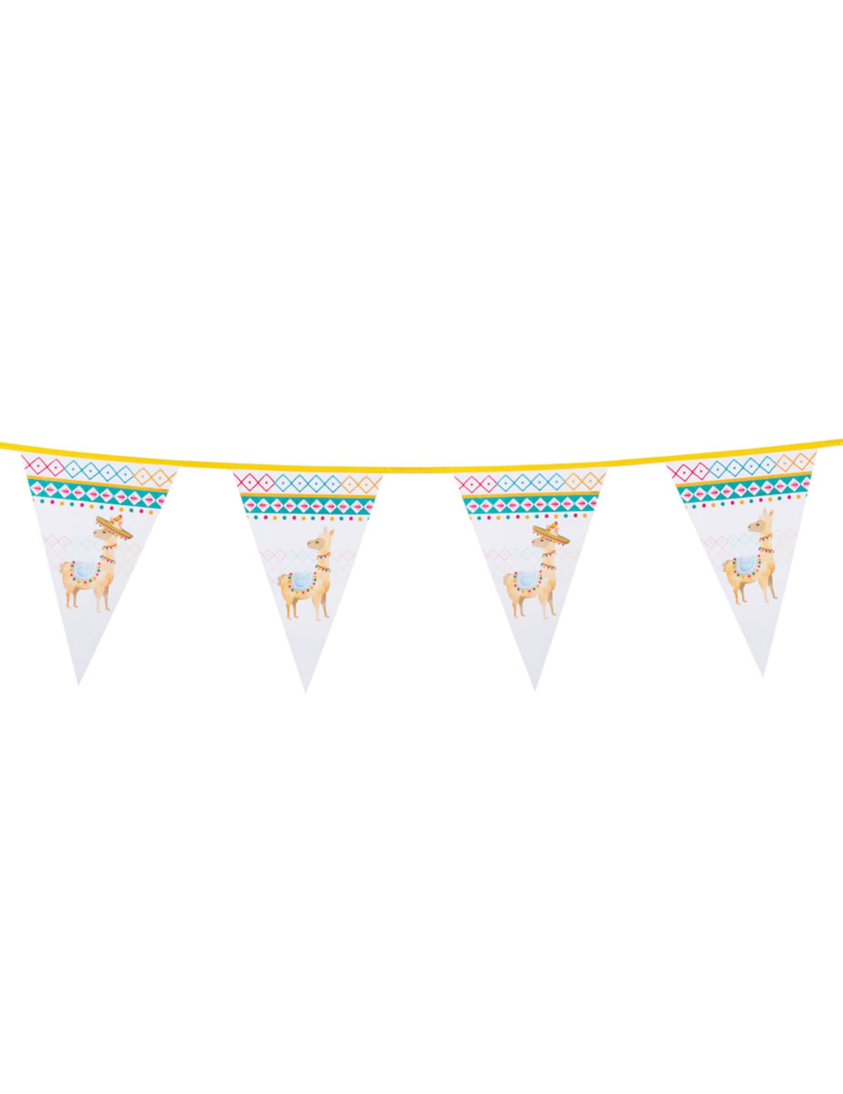 Guirlande de fanions en plastique lama pour fête blanche