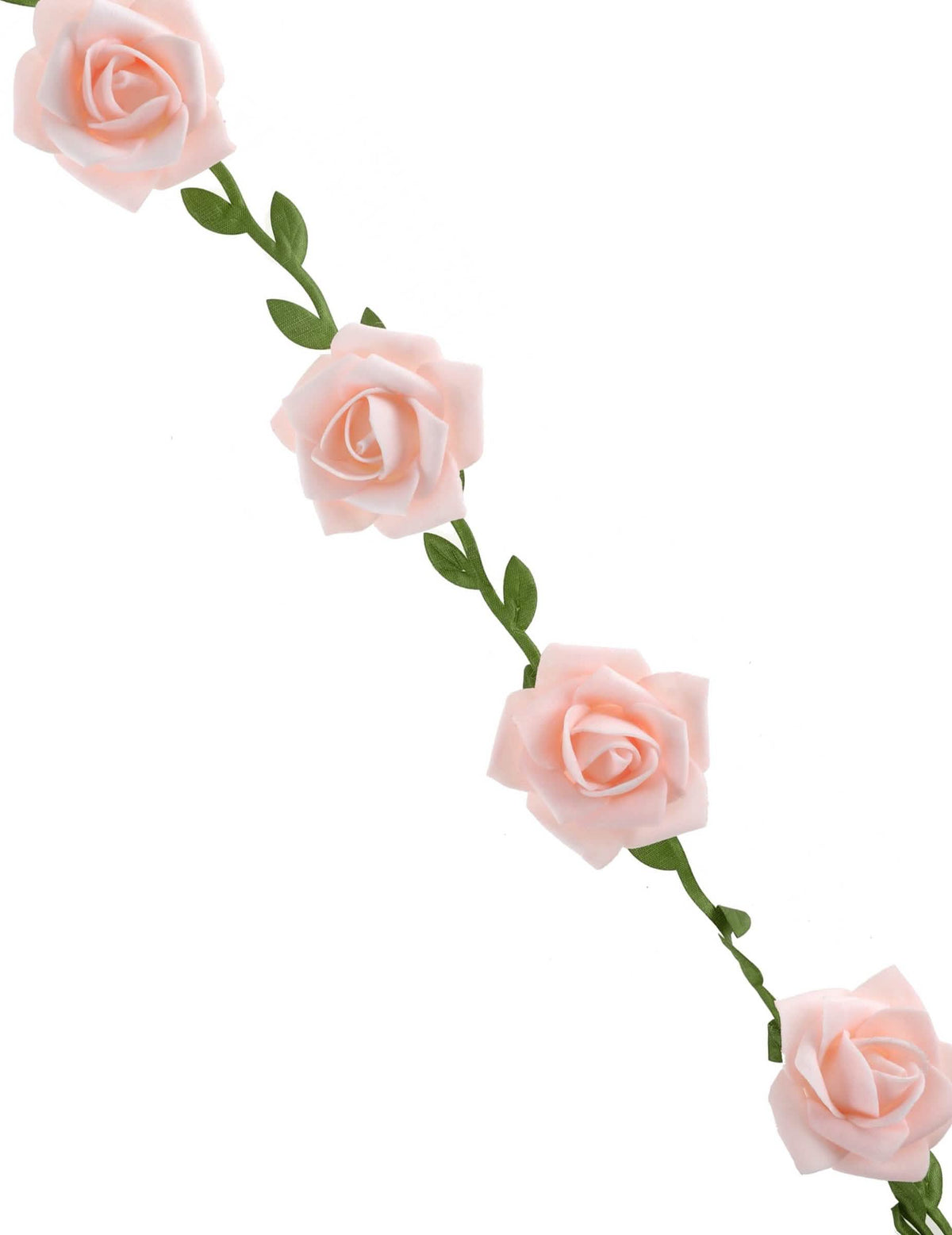 Guirnalda de rosas decoración boda rosa melocotón con hojas verdes