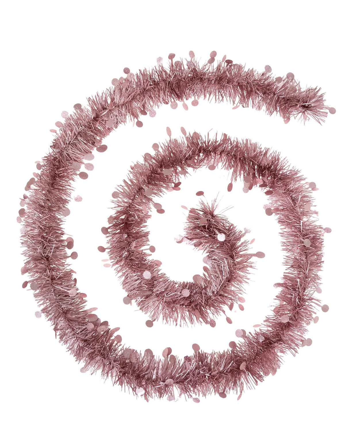 Guirlande de sapin pour Noël rose scintillante à ronds