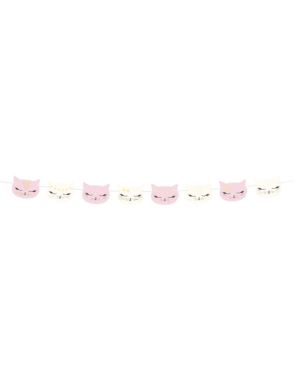 Guirlande en carton chaton pour enfant rose et blanc