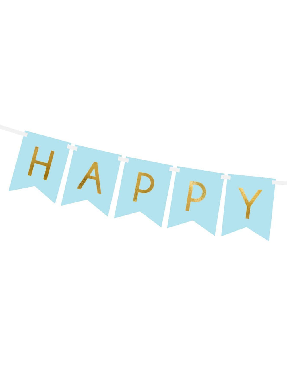 Détail du mot Happy de la guirlande en carton Happy Birthday pour anniversaire