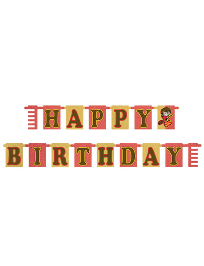 Guirlande Happy Birthday Harry Potter pour anniversaire rouge et or style kawaii