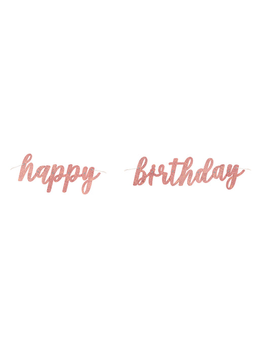 Vue de face de la guirlande en carton happy birthday pour anniversaire