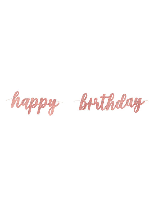 Vue de face de la guirlande en carton happy birthday pour anniversaire