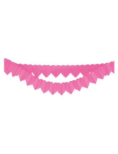 Guirlande en papier cœurs pour décoration de fête rose