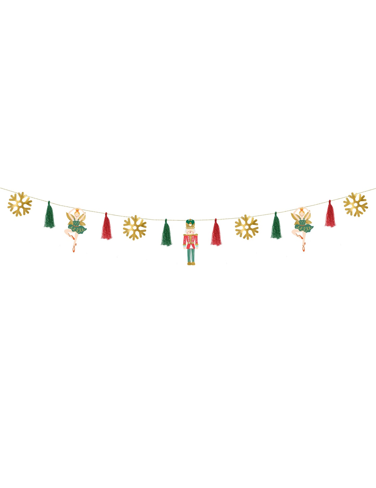 Vue d'ensemble de la guirlande en papier casse noisette et ballerine pour noël