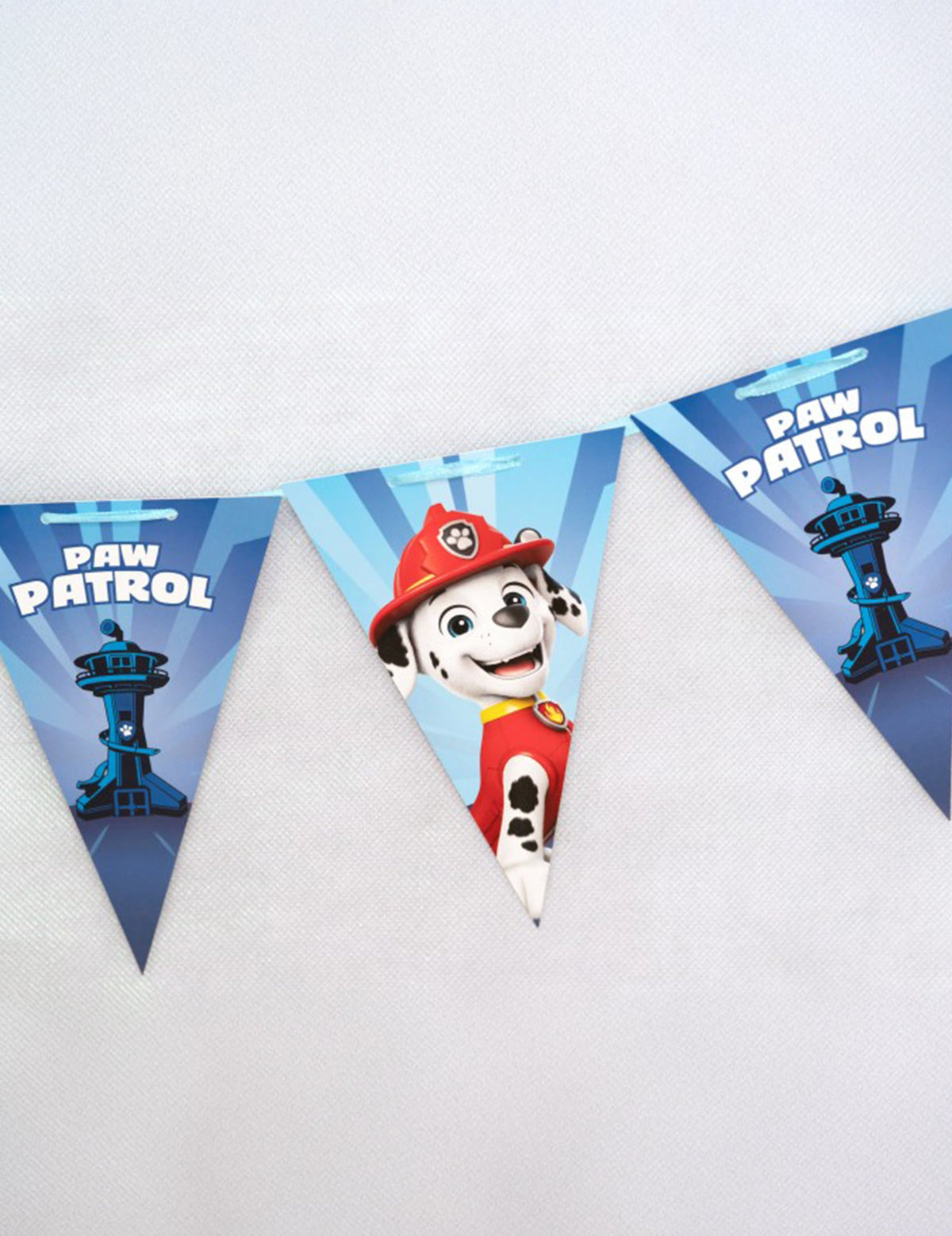 Guirnalda de banderines de papel azul Patrulla Canina™ 1m90