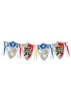 Guirlande chevaliers pour fête multicolore avec écussons et blasons