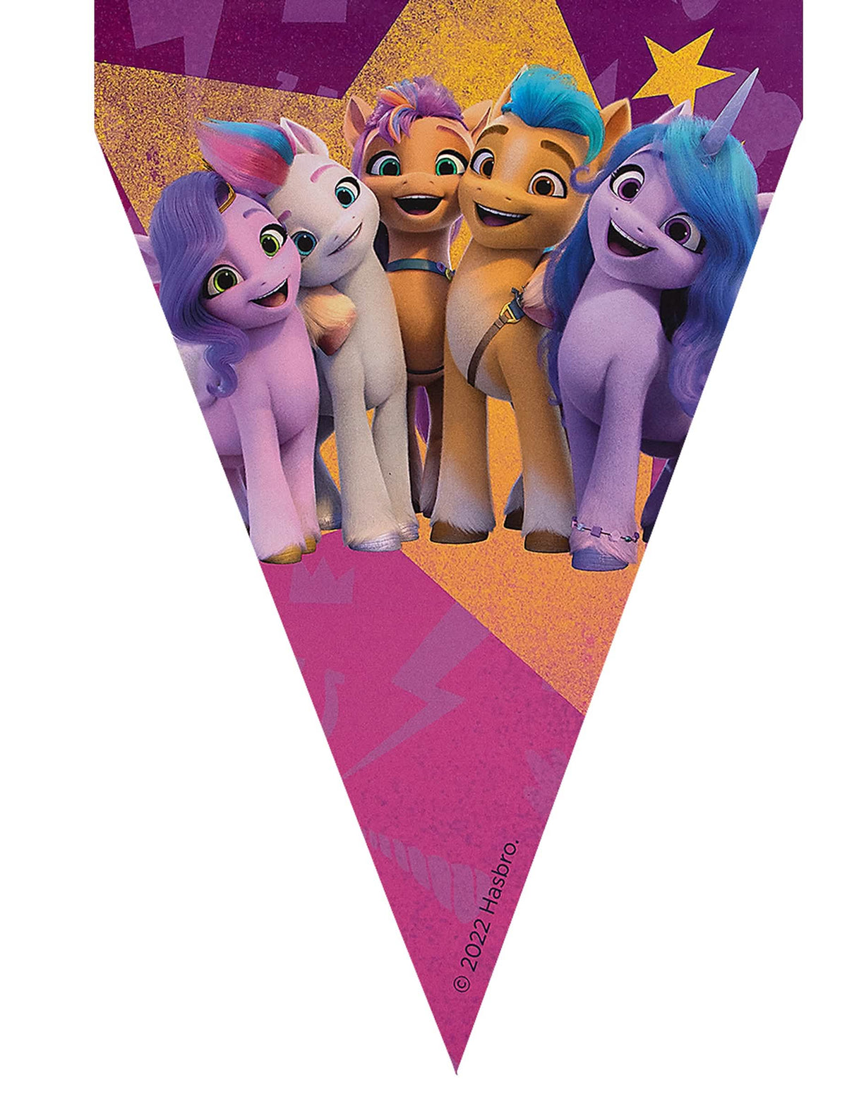 Détail d'un fanion avec les personnages de la guirlande fanions My Little Pony