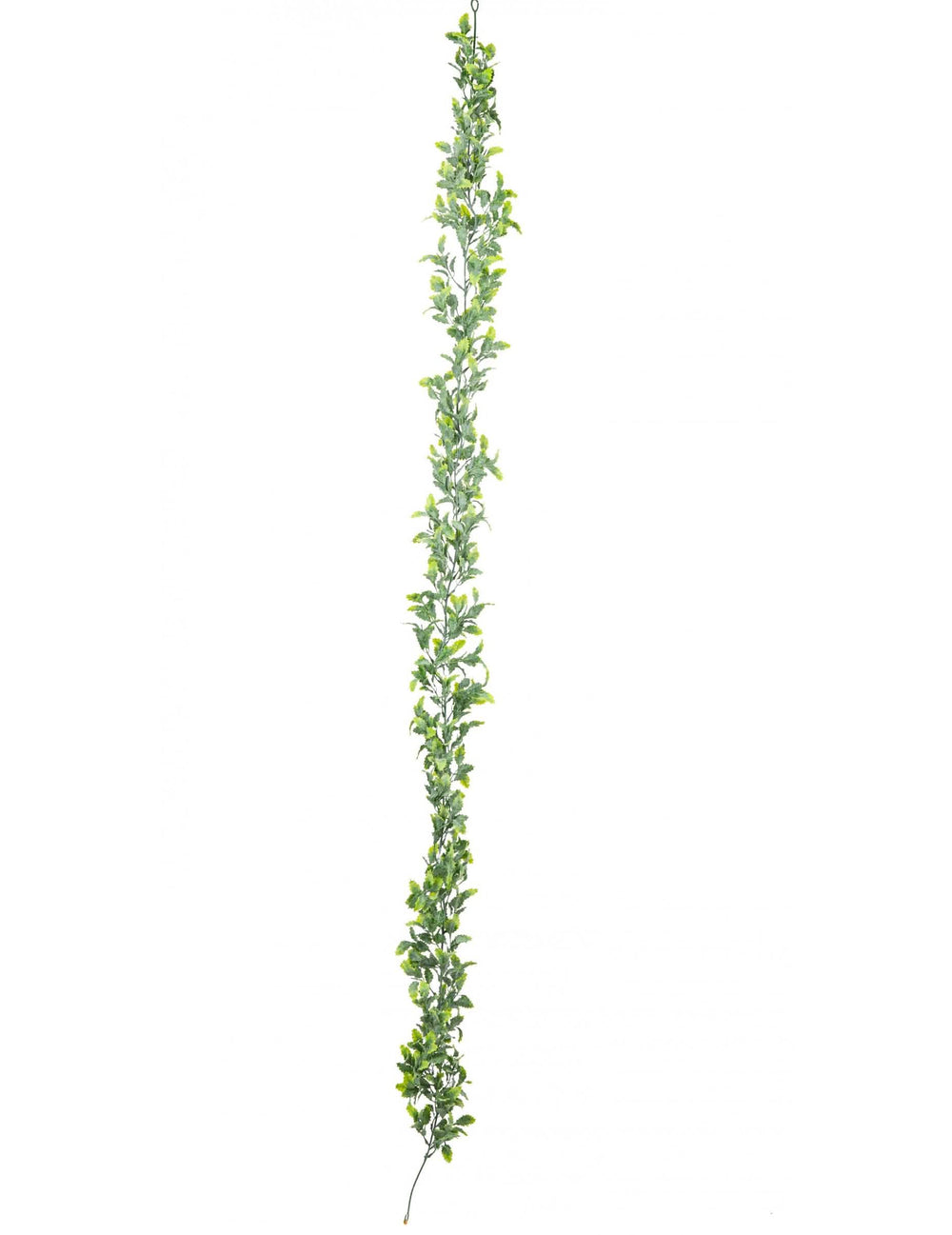 Guirnalda de hojas de acebo para decoración verde efecto escarchado